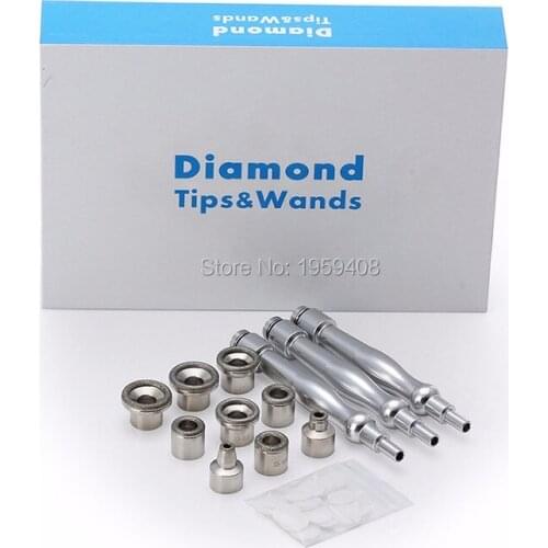 Diamond Microdermabrasion Dermabrasion Facial Skin Peeling Microdermabrasion Diamond Care Tool 9 Tips + 3 Wands Diamond Wands