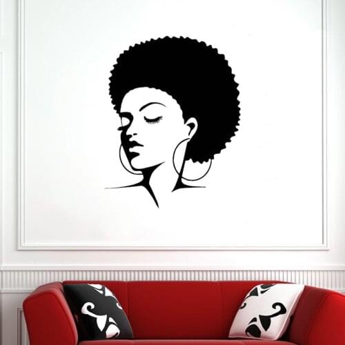 Black Lady Stickers Home Decoration PVC Vinyl Decals Sexy Girl Bedroom Decals Removable Art Mural Vinilos Adesivo GW-78
