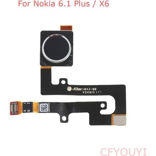 Black Color For Nokia X6 2018 6.1 Plus Home Button Key Fingerprint Sensor Flex Cable Replacement Part