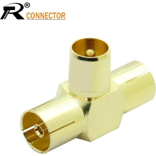 1PC 2 Way TV T Splitter Aerial Coaxial Cable Male to 2x Female Connectors Adapter