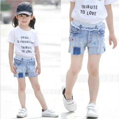 Girls jeans shorts children cotton pants Denim Pocket Short Jeans Pants Baby Casual Trousers Kids Shorts Childrens Clothing