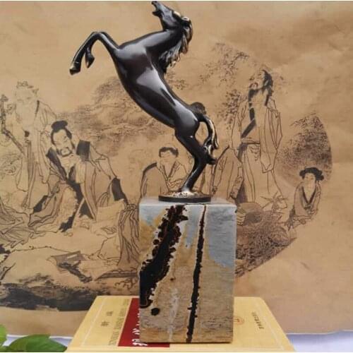European simple abstract home crafts pure copper horse ornaments