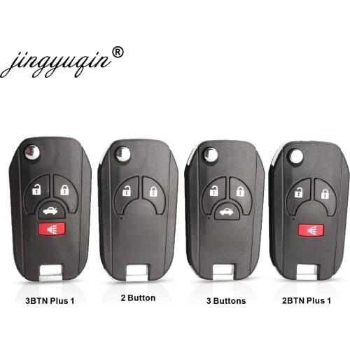 Jingyuqin 10pcs/lot Modified Flip key Fob Shell Case For NISSAN Cube Micra Qashqai Juke 2/3/4 Buttons Folding Keys
