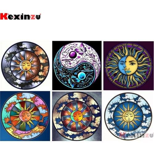 KEXINZU 3D Diamond Painting "Sun moon scenery" DIY Full Rhinestones Drill Cross-stitch Kits Square Round Diamond Embroidery S546