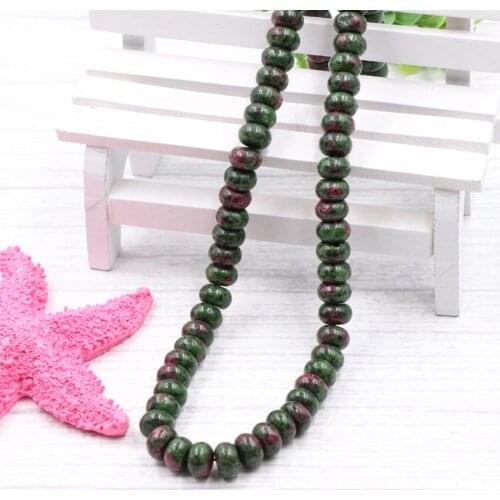 Colorful Epidote Zoisite Stone Loose Beads for Jewelry Making DIY Bracelet Necklace Strand 15" 5x8mm Abacus Spacer Findings B158