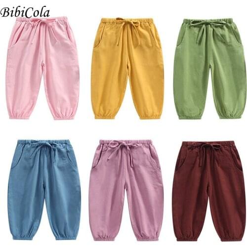 Summer Baby Girl Trousers 0-4Y Cute Thin Breathable Baby Girl Boys Mosquito Pants Infant Girl Pants Newborn Pants For Summer