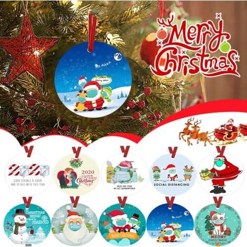Wearing Mask Ornaments Hanging Hanging Pendant Kit Badly Quarantine Keepsake Merry Christmas Tree Decoration Survivor 2020 D60
