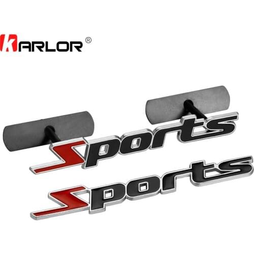 3D Metal Sports Front grill Emblem Badge Door Side Fender Trunk Auto Car Stickers Decal Accessories Car Styling Automobiles
