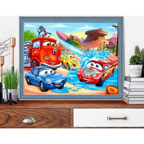 Disney Diamond Painting Cartoon Car DIY Full Circle Square Mosaic Diamond Embroidery Picture Cross Stitch Kits Home Decor Gift