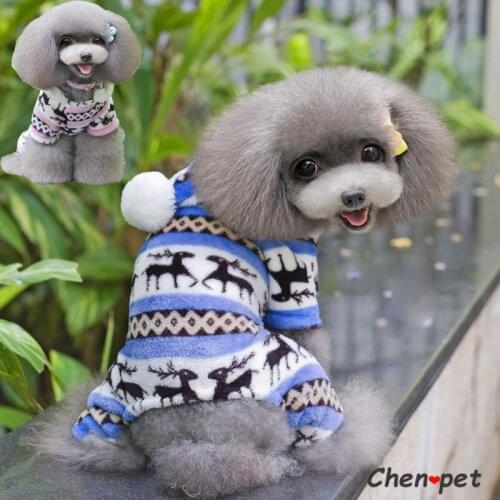 Pet Clothes Soft Dog Colthes Winter for Small Medium Dogs Yorkshire Pomeranian Coat French Bulldog Clothes Xms Deer Cute Suits
