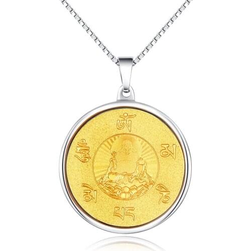 Collares Kolye Chrysocolla Vintage 6 Mantras Necklace Pendants Stainless Steel Jewelry Gift For Not Included The Chain