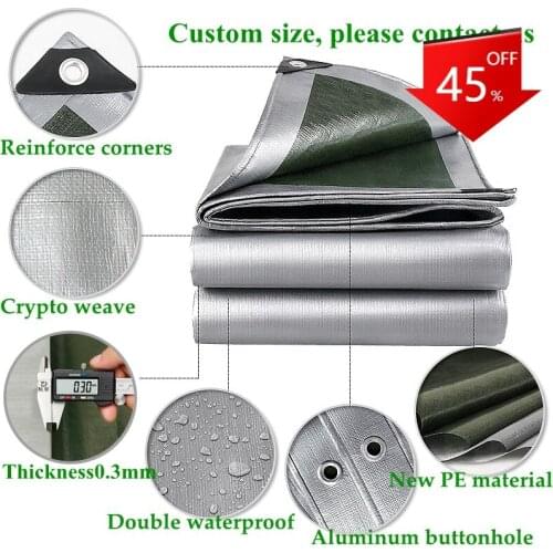 PE Tarpaulin Rainproof Cloth Outdoor Garden Plant Shed Boat Car Truck Canopy Waterproof Sun Shade Cloth Pet House Cover 0.32mm