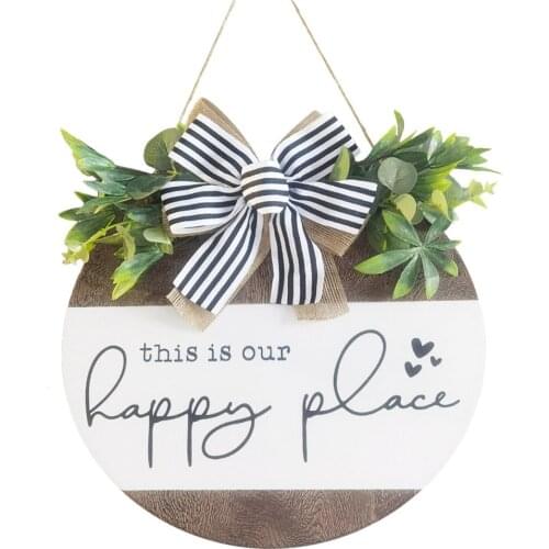 Hanging Decorations Door Sign Wall Hangings Creative Letter Round Wooden Party Front Porch Decor Farmhouse Welcome Card Home
