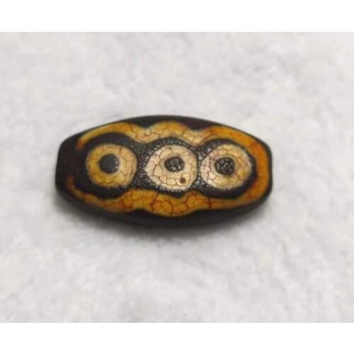 Rare Pattern Natural Agate 5 Eyes Old Dzi Beads Jewelry Amulet Magic Power Collectible Treasure Great Quality