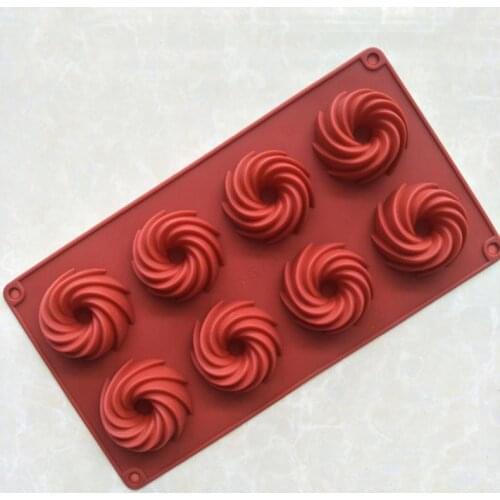 12 Cavity Silicone Cake Decorating Moulds Swirl Shape Cookie Mold Pudding Ice Cream Baking Pan Pastry Tool Dropshipping