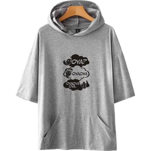 Short-Sleeved Hooded Sweatshirt Oya Haikyuu Anime Kuroo Bokuto Shoyo Volleyball Harajuku Hip-Hop Fashion Polyester Plus Cotton