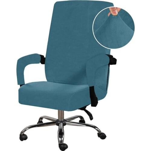 Thickened Spandex Computer Chair Cover Washable Velvet Elastic Office Chair Cover Computer Gaming Seat Case With Armrest Covers