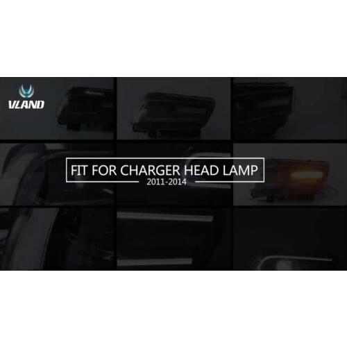 VLAND Wholesales Modified 7th Gen LED Headlights Head Light 2011-2014 Sequential Car headlamp For Dodge Charger