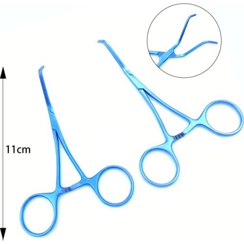 2pcs/Set Titanium Micro Kitzmiller Clamp Left/Right Angled Jaw 11cm neurosurgery surgical instrument