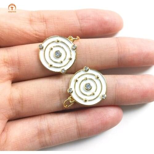 5pcs Circle Dart Board Pendant For Women Fashion Jewelry Round Brass Cubic Zircon Vogue Pendants For Necklaces Women Jewelry Set