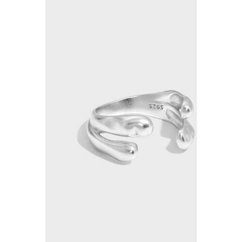 SHANICE S925 Sterling Silver Open Ring Irregular U Shaped Finger Rings For Women Vintage Hip Hop Punk Ring Accessories Gift