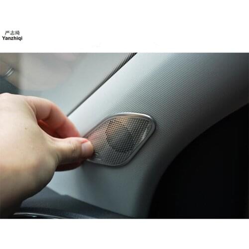2pcs/lot Car stickers Stainless steel A pillar Column sound speaker cover decoration for 2011-2017 Volkswagen VW POLO