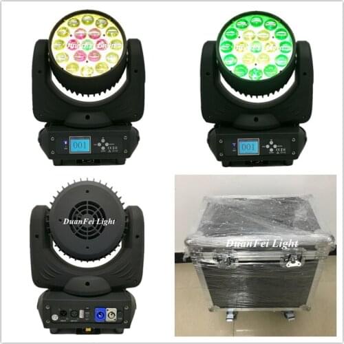 4pcs+ 1 Flightcase) LED Wash Moving Head Beam 19x15w mini led rgbw moving head zoom light ring lyre LED Zoom