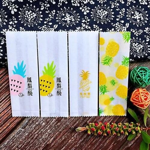 4 designs Cotton Paper Bag Pineapple Cake Packaging Wrapper For Cookie Candy food,1000 Pcs/lot