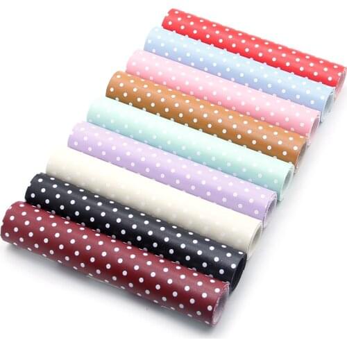 David accessories 20*33cm Solid Color Dots Synthetic Leather Patchwork For Hair Bow Handbags Handmade Materials DIY,1Yc5712