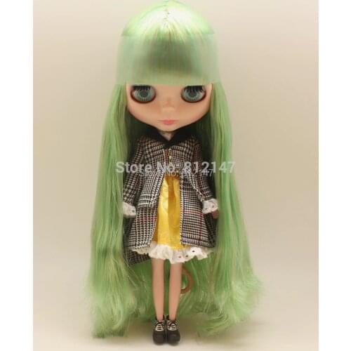 Free shipping Nude doll(Green golden hair)