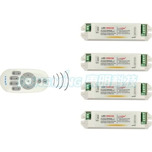 1pcs RF Wireless Touch Panel Remote + 4pcs DC12-24V 12A 2.4g LED Controller color temperature controller for LED Light