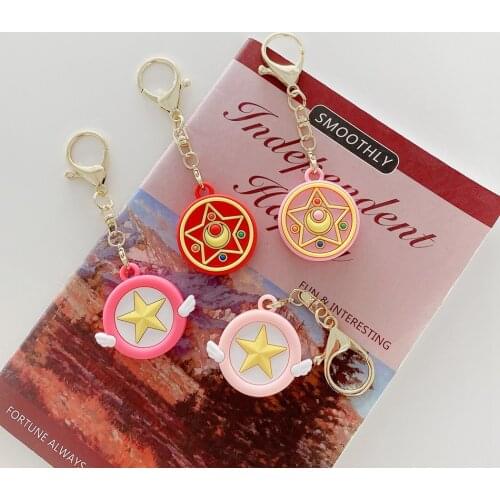 For AirTags Case Cute Cartoon Star Keychain Soft Silicone Protection Anti-lost Protective Case For AirTag Locator Tracker Cover