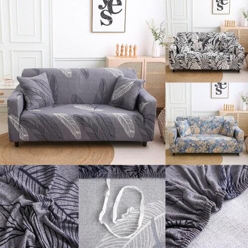 1/2/3/4 Seater Elastic Feather Sofa Cover Floral Stretch All-inclusive Couch Slipcovers Universal Dust-proof Protectors For Home