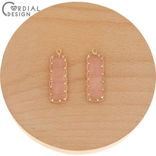 Cordial Design 50Pcs 11*35MM Jewelry Findings & Components/CZ Charms/Rectangle Shape/Hand Made/DIY Earrings Accessories/Pendant