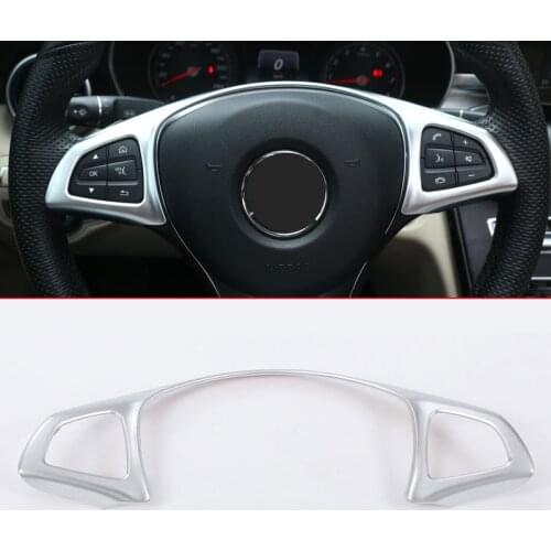 Car Abs Chrome Steering Wheel Decoration Frame Trim For Mercedes Benz C Glc E Class W213 W205 - Car-Styling