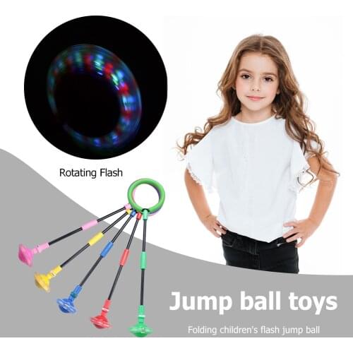 Kids Outdoor Flash Jumping Rope Ball Classic Texture Portable Practical Funny One Foot LED Sports Skip Reaction Swing Toy