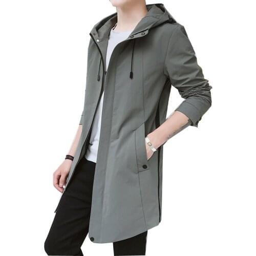 JUCHU TOP Men's Hooded Trench Coats