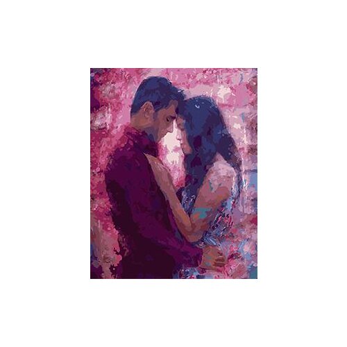 MaHuaf-W412 happy lover 40x50cm Framed DIY oil painting by numbers romatic love art picture drawing on canvas