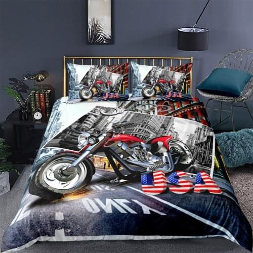 3D Duvet Cover Sets Bedding Set Comforter Covers Pillow Covers 173*230 230*230 265*230 Motorcycle Custom Design Bedding sets