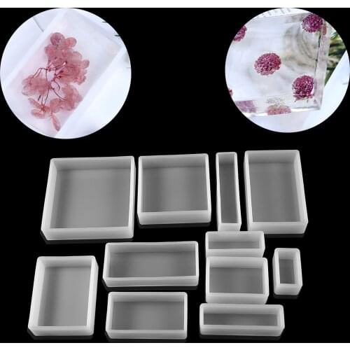 Square Rectangle Epoxy Resin Molds Real Dried Plants Flower Insect Specimen For Resin Epoxy Mold Silicone Jewelry Crafts Making