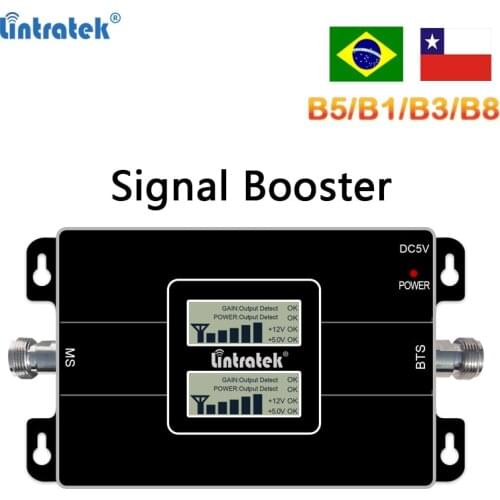 Lintratek Band 5/ Band 3/ Band 1 Signal Booster CDMA 850 1800 2100Mhz Repeater 2G 3G 4G LTE Dual Band Booster Without Antenna
