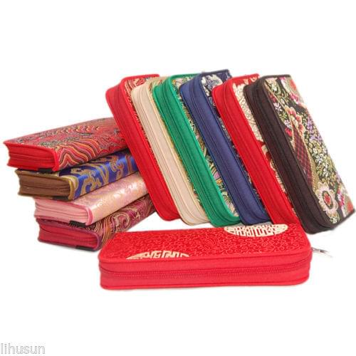 Lots10pcs Chinese Handmade Vintage Silk Wallets Purse Card Pouch 2016New Desgin