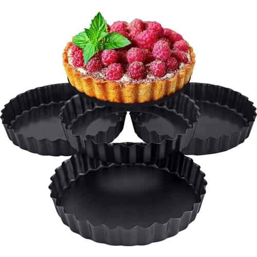 Mini Tart Pans with Removable Bottom Nonstick Baking Pan Carbon Steel Molds For Pies Cheese Desserts Quiche Cakes Tray Mold