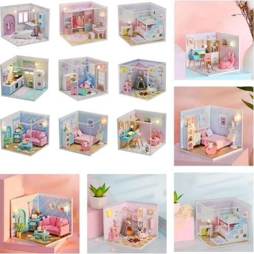 Dollhouse Miniature Self Assembled Dolls House Play Set Xmas Gift