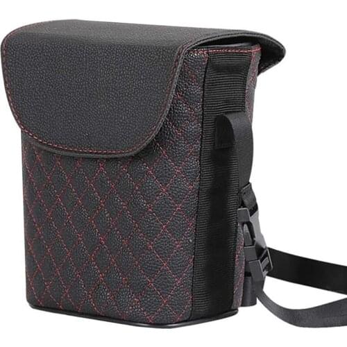 Multifunctional Portable Car Storage Box with Lid Trash Bin Car Organizer Bag Trash Container for Seat Black