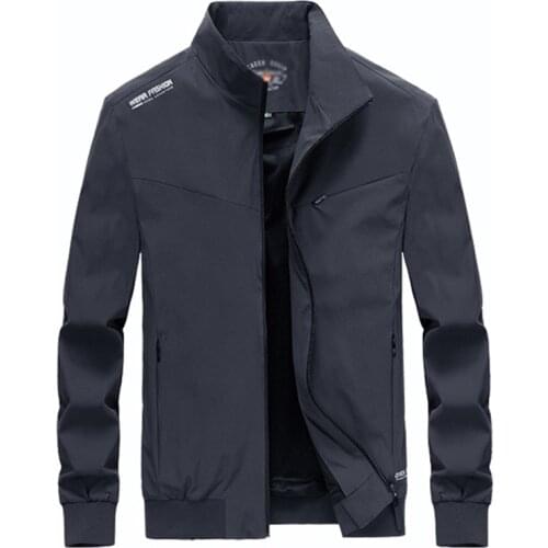 2019 Fashion men spring jacket coat long rib sleeves stand collar letter printed casual blouse male outfit plus size M-XXXXL 4xl