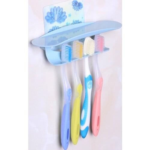 Toothpaste Toothbrush Holder Wall Mount Rack Bath Set Bathroom Strong Suction Cup Toothbrush Hanging Storage Shelf BJStore