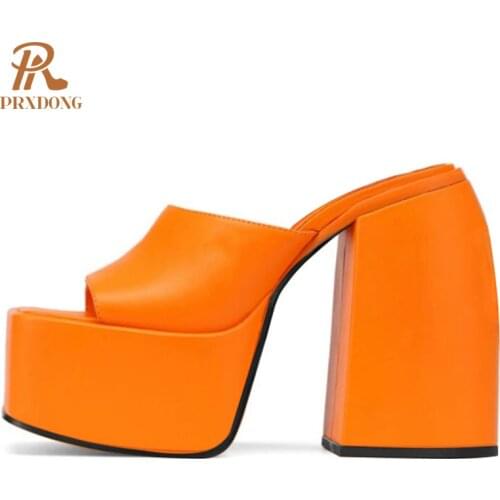 2021 New Summer High Heeled Women Slippers Thick Platform Female Sandals Casual Dress Office Ladies Wedding Gladiator Sandals 42