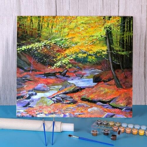 Landscape Autumn est DIY Paint By Numbers Complete Kit Acrylic Paints 50*70 Oil Painting Home Decoration Children Drawing