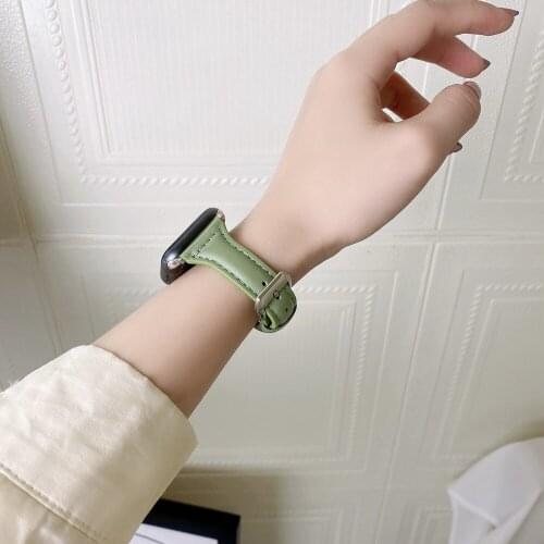 Wrist Strap for Apple Watch Bracelet 40mm 44mm Elegant Lady Band for iWatch Genuine Leather Correa 38mm 42mm Series 6 5 4 3 2 1